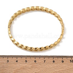 304ステンレススチール製ツイストチェーンヒンジ付きカフバングル  18KGP本金メッキ  内径：1.97インチ（5cm）x2.36インチ（6cm）&nbsp;SA-CBAB92B-11G