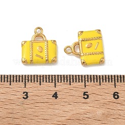 304ステンレススチールエナメルペンダント  バッグのチャーム  イオンプレーティング（ip）  18KGP本金メッキ  きいろ  13x12x2.5mm  穴：1.4mm&nbsp;STAS-L316-04G-02