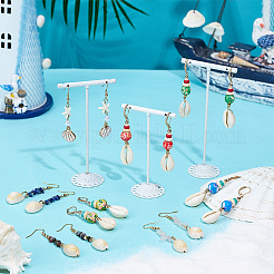 8 Pairs 8 Colors Natural Shell Dangle Earring & Hoop Earring Sets&nbsp;EJEW-PH0001-49