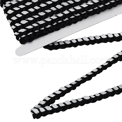 10ヤードポリエステルリボン  アクセサリー縫製用  ブラック  1/2インチ（13.5~14mm）&nbsp;AJEW-FG0005-08A-1