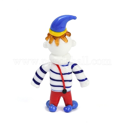 Handmade Lampwork Clown Display Decorations&nbsp;LAMP-Q005-12G-1