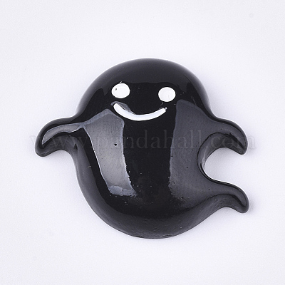 樹脂カボション  ゴースト  ハロウィン  ブラック  22x25x7mm&nbsp;CRES-T010-103B-1