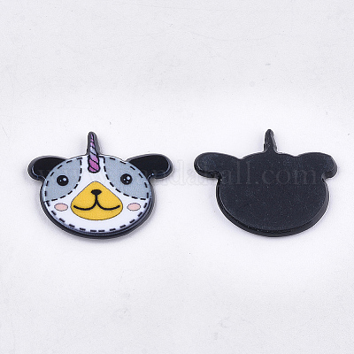 プラスチックカボション  ユニコーン  カラフル  21x26x2mm&nbsp;KY-T010-06-1