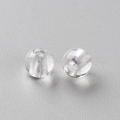 透明なアクリルビーズ  ラウンド  透明  6x5mm  穴：1.8mm  約4400個/500g&nbsp;MACR-S370-A6mm-205-1