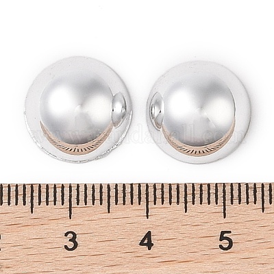 Ccbプラスチックカボション  半円  プラチナ  14x6.5mm&nbsp;KY-C020-15C-P-1