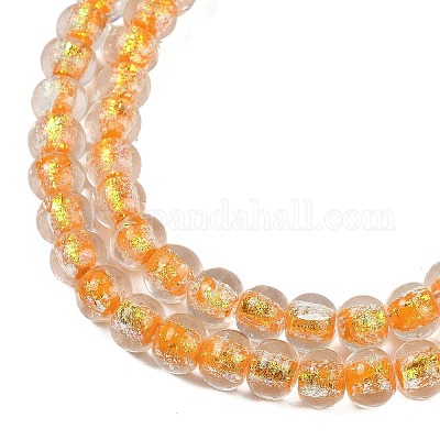 Handmade Foil Lampwork Beads Strands&nbsp;FOIL-K003-04F-1