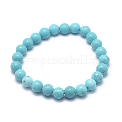 Natural Howlite Bead Stretch Bracelets&nbsp;BJEW-K212-A-011-1