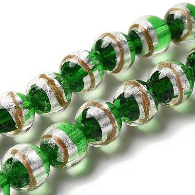 ランプワークビーズ連売り  ラウンド  グリーン  12mm  穴：1.2mm  約45個/連  19.29''（49センチメートル）&nbsp;LAMP-E036-07C-1