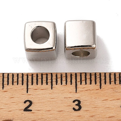 CCBプラスチックビーズ  キューブ  プラチナ  6.7x6.7x6.7mm  穴：3.6mm&nbsp;CCB-U001-41P-1