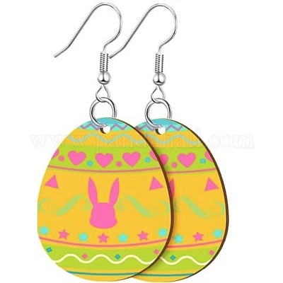 Printed Easter Acrylic Dangle Earrings&nbsp;FS-WG616F7-03-1