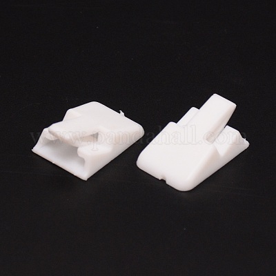 プラスチックリングホルダー  リングディスプレイスタンド  長方形  ホワイト  24x16.5x10mm&nbsp;KY-WH0043-18B-1
