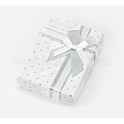厚紙のジュエリーボックス  長方形  ホワイト  92x61x28mm&nbsp;CBOX-H046-12-1