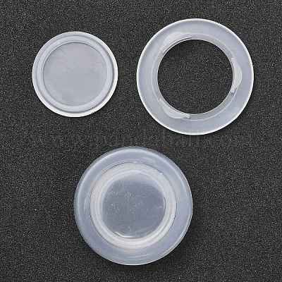 プラスチックカバー  フラットラウンド  ホワイト  65x14mm&nbsp;X-FIND-WH0063-87-1