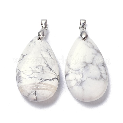 Natural Howlite Pendants&nbsp;G-D084-01P-B16-1