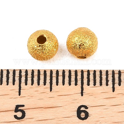真鍮ビーズ  テクスチャラウンド  ゴールドカラー  3x2.5mm  穴：1.2mm&nbsp;KK-H250-04B-G-1
