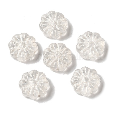 透明なランプワークビーズ  花  透明  15x6mm  穴：1mm  約48~58個/100g&nbsp;LAMP-P065-03A-02-1