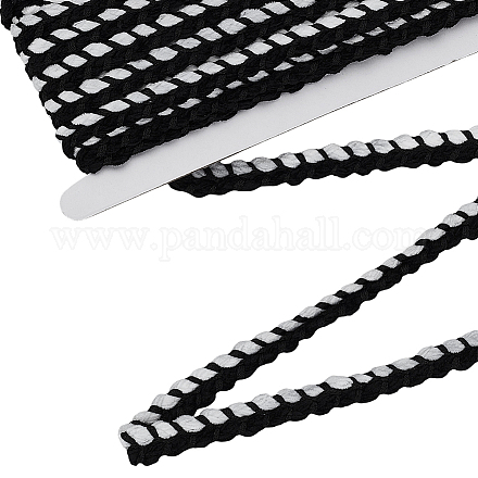 10ヤードポリエステルリボン  アクセサリー縫製用  ブラック  1/2インチ（13.5~14mm）&nbsp;AJEW-FG0005-08A-1