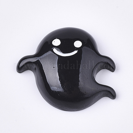 樹脂カボション  ゴースト  ハロウィン  ブラック  22x25x7mm&nbsp;CRES-T010-103B-1