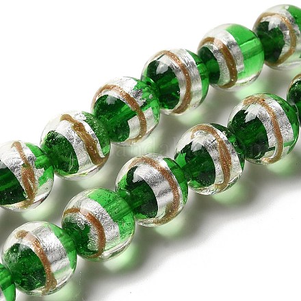 ランプワークビーズ連売り  ラウンド  グリーン  12mm  穴：1.2mm  約45個/連  19.29''（49センチメートル）&nbsp;LAMP-E036-07C-1