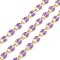 Ion Plating(IP) Brass Chains, Cable Chains with Enamel, Real 18K Gold Plated, Soldered, with Spool, Flat Oval, Plum, 8.5x4x1.5mm, about 32.81 Feet(10m)/Roll