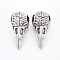 Brass Beads, Raven Skull, Antique Silver, 35x17x16.5mm, Hole: 4~8mm