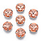Sew on Rhinestone, Multi-strand Links, Glass Rhinestone, with Brass Prong Settings, Garments Accessories, Faceted, Flat Round, Platinum, Light Salmon, 13x7.5mm, Hole: 0.8~1mm
