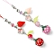 Glass & Resin Mobile Straps, Strawberry, Mixed Color, 14.5cm