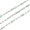 Brass Dapped Chains, with Enamel, with Spool, Soldered Lead Free & Cadmium Free, Platinum, Sky Blue, 4x2x1mm