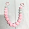 Plastic Round Beaded Bag Handles, with Alloy Spring Gate Ring, for Bag Replacement Accessories, Light Salmon, 30.9cm
