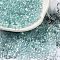 Glass Seed Beads, Peanut, Pale Turquoise, 5.5~6x3~3.5x3mm, Hole: 1~1.2mm, about 4000pcs/pound