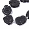 Electroplated Natural Quartz Beads Strands, Solar Quartz, Dyed, Flower, Black, 12~25x12~25x5mm, Hole: 1.2mm, about 8~10pcs/strand, 7.87 inch(20cm)