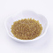 6/0 Glass Seed Beads, Transparent, Round, Pale Goldenrod, 4mm, hole: 1.5mm, about 496pcs/50g