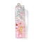 Resin Pendants, with Shell & Paillette & Gloden Alloy Loop, Letter A~B, Letter I, 42~44x11.5~57x7.5~8.5mm, Hole: 2mm