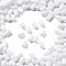Opaque Imitation Jade Glass Beads, Column, White, 6x4mm, Hole: 1mm, 2647pcs/pound