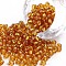 (Repacking Service Available) 6/0 Glass Seed Beads, Silver Lined Round Hole, Round, Gooldenrod, 4mm, Hole: 1.5mm, about 12G/bag