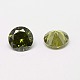 キュービックジルコニアカボション  グレードA  多面カット  ダイヤモンド  オリーブ  3x2mm&nbsp;ZIRC-M002-3mm-006-2