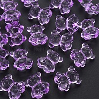 透明なアクリルビーズ  水平穴  クマ  青紫色  18.5x15.5x11mm  穴：2.5mm  約320個/500g&nbsp;MACR-S373-80-B03