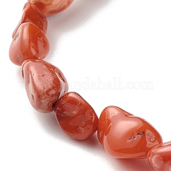 ナチュラルレッドジャスパーナゲッツビーズストレッチブレスレット  内径：2インチ（5.2~5.6cm）&nbsp;BJEW-JB06951-08