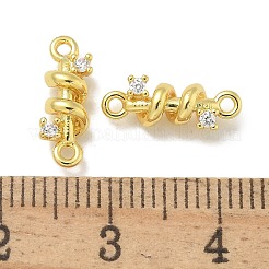 Rack Plating Brass Clear Cubic Zirconia Vortex Connector Charms&nbsp;KK-L224-069G