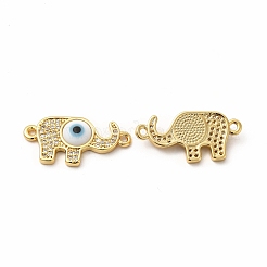 Rack Plating Real 18K Gold Plated Brass Micro Pave Clear Cubic Zirconia Connector Charms&nbsp;ZIRC-L102-05G-01