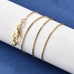 1mmの真鍮製ボストンリンクチェーン、調節可能なスライダーネックレス  鉛フリー＆カドミウムフリー  長持ちメッキ  ラックめっき  18KGP本金メッキ  17.64インチ（44.8cm）&nbsp;NJEW-M108-31G