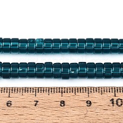 透明ガラスビーズ連売り  フラットラウンド  ダークスレートグレー  8~8.5x4~4.5mm  穴：0.7~1mm  約95~100個/連  14.57~15.35''（37~39センチメートル）&nbsp;GLAA-N026-4x8mm-T04