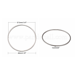 変色しにくい304ステンレススチール製リンクリング  ステンレス鋼色  40x1mm  内径：37.5mm&nbsp;X-STAS-T047-15C