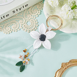 Leather and Alloy Keychain&nbsp;HJEW-WH20022-04A-01