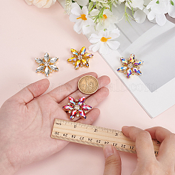 4Pcs 4 Colors Alloy Rhinestone Cabochons&nbsp;FIND-MA0001-09