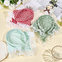 女性用レーストリミング布ヘッドバンド 3個 3スタイル  ミックスカラー  150x120~125.5x20~250mm  1個/スタイル&nbsp;OHAR-CY0001-18