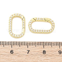 Brass Micro Pave Cubic Zirconia Spring Gate Rings&nbsp;KK-D325-01G