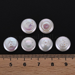 ナチュラルケシパールビーズ  養殖淡水パール  穴なし/ドリルなし  フラットラウンド  貝殻色  11~12x3~5mm&nbsp;PEAR-N020-L03