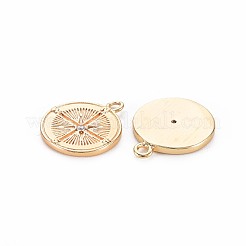 Brass Micro Pave Clear Cubic Zirconia Pendants&nbsp;KK-S356-681B