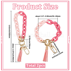 2Pcs Acrylic Cable Chain Bracelet Pendant Decorations&nbsp;AJEW-SC0003-71D